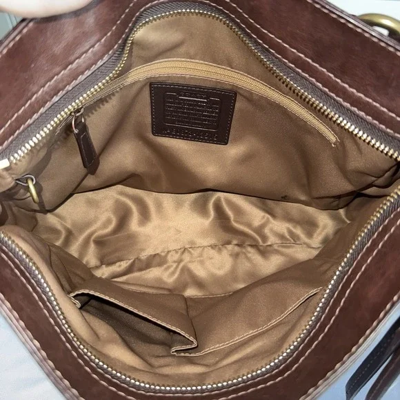 COACH Zoe Patchwork Brown Leather Hobo Shoulder Bag Handbag Purse Y2K